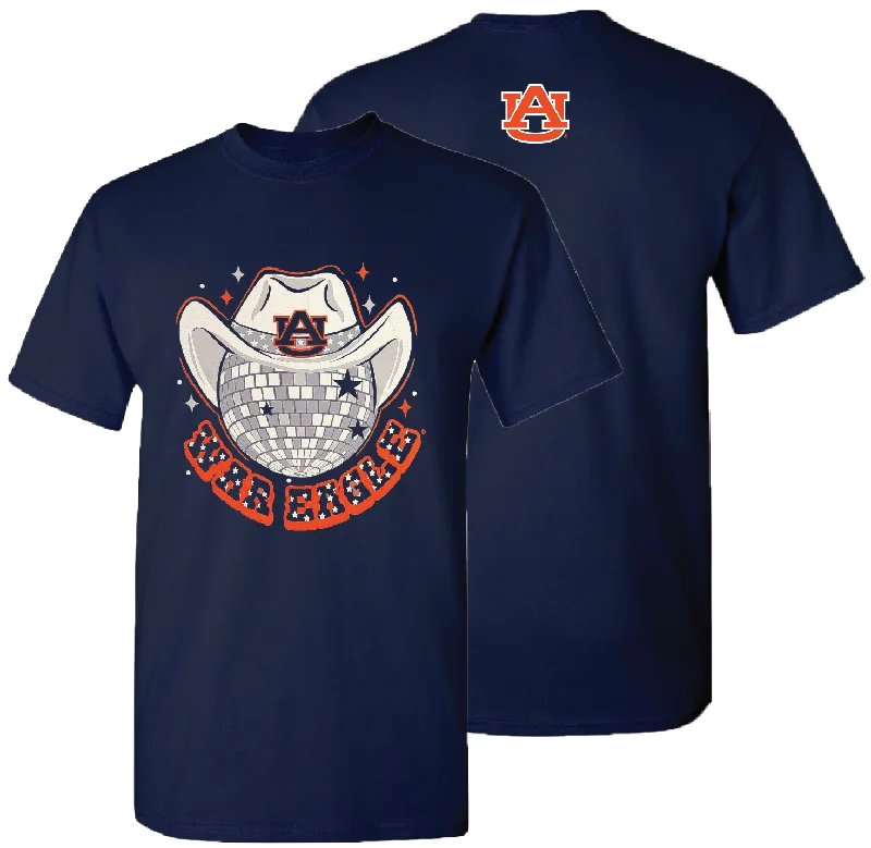 Auburn War Eagle Disco - Navy SSRibbed Cuff T-Shirts