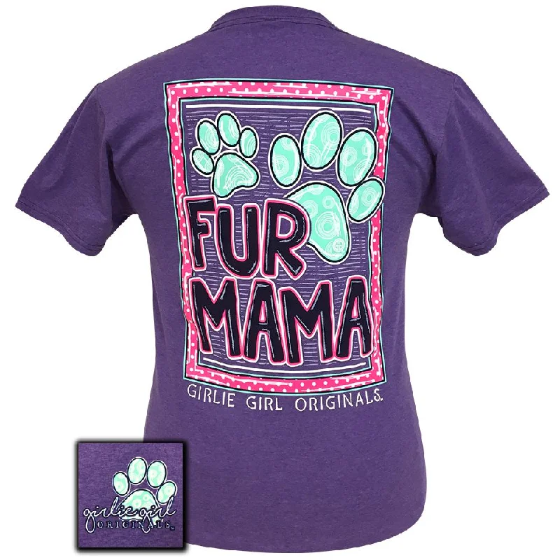 Fur Mama-Retro Heather Purple SS-1588Oversized T-Shirts