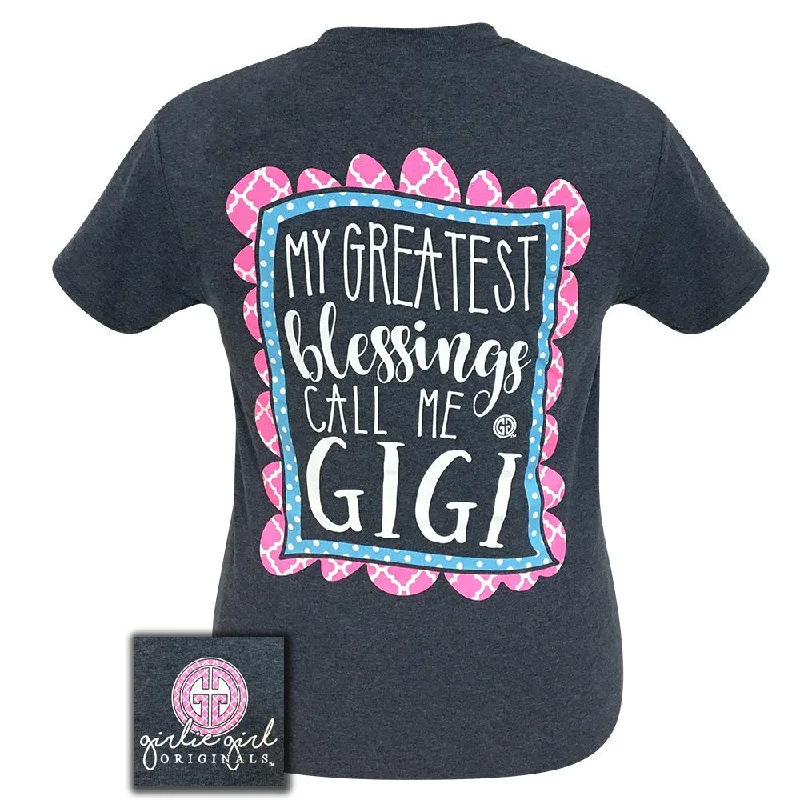 Greatest Blessings GiGi-Heather Navy SS-1617Slim Fit T-Shirts