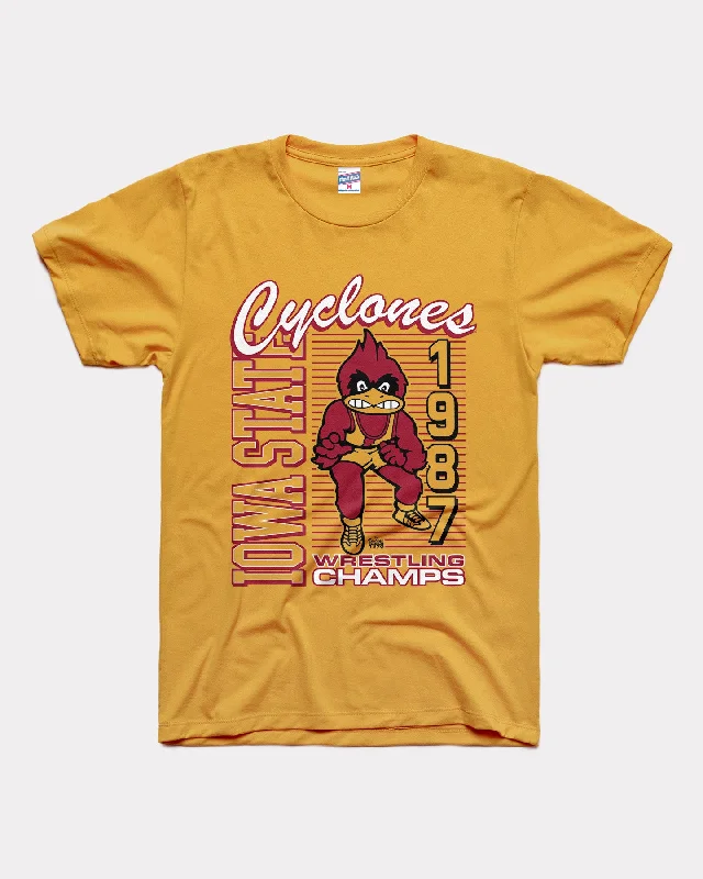 Iowa State Cyclones 1987 Wrestling Gold T-ShirtSequined T-Shirts