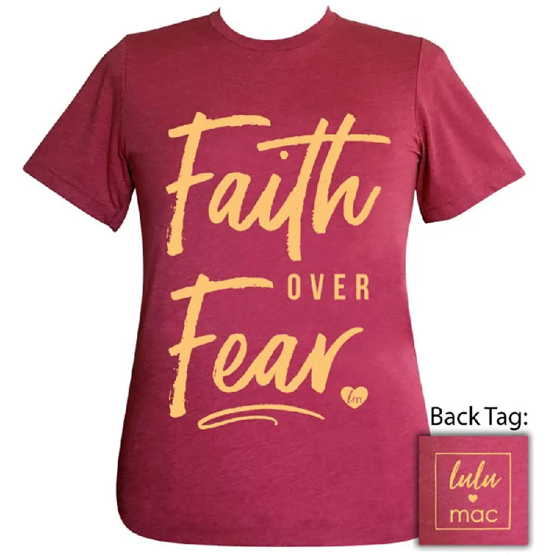 lulu mac-Faith Over Fear-Heather Raspberry SS-LM20Fitted T-Shirts