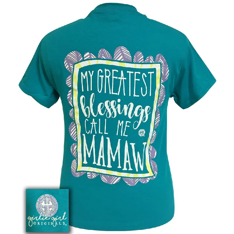 Greatest Blessings Mamaw-Tropical Blue SS-1812Studded T-Shirts