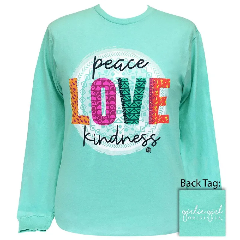 Peace Love Kindness Celadon LSAsymmetrical T-Shirts