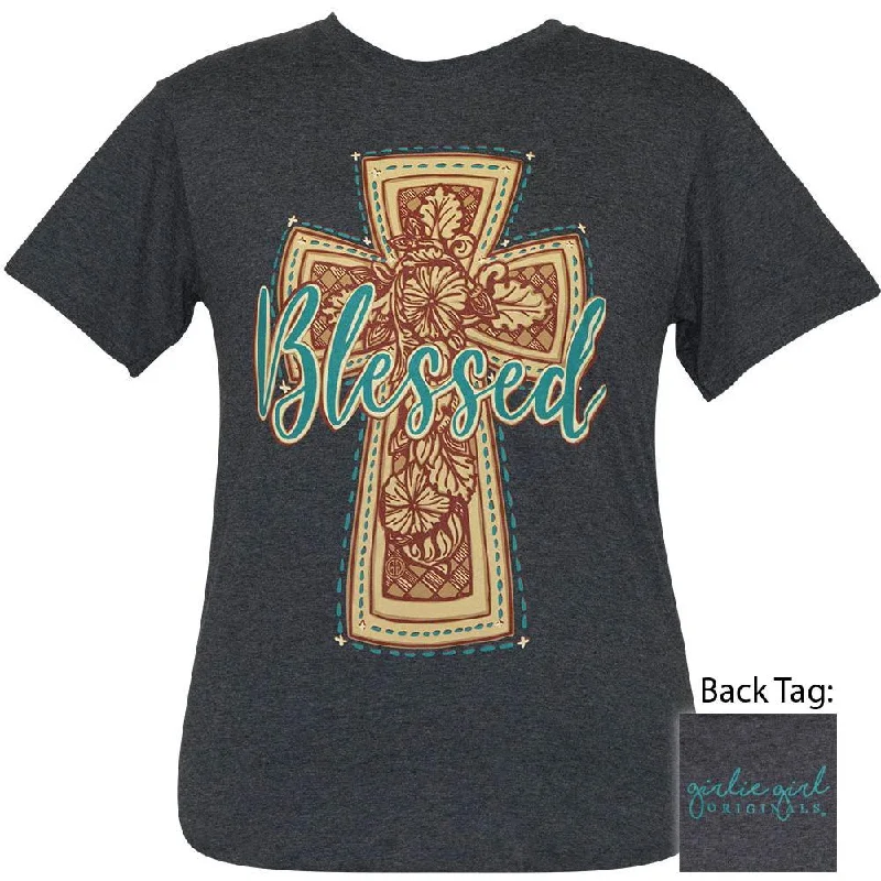 Western Cross Heather Black SS-2413Statement T-Shirts