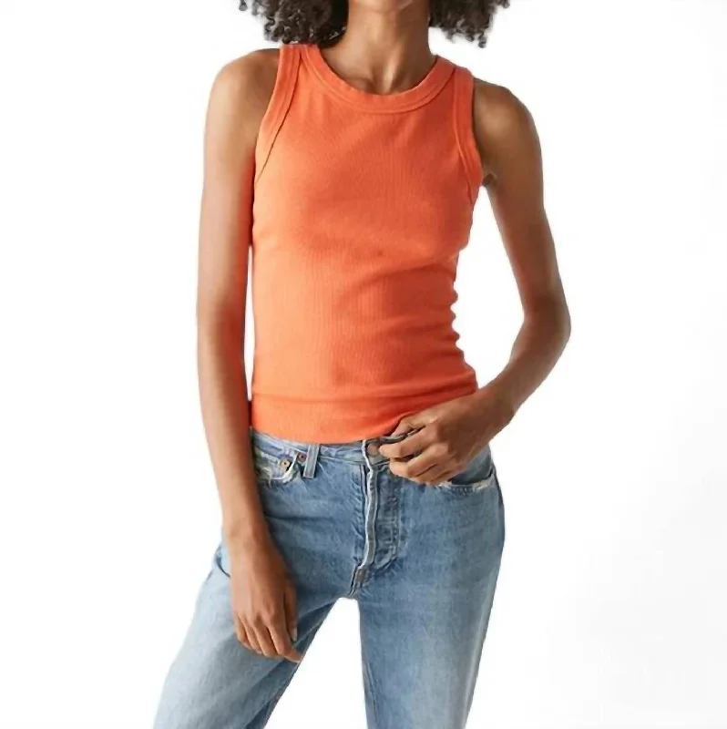 Gina Crop Tank Top In Tangerine