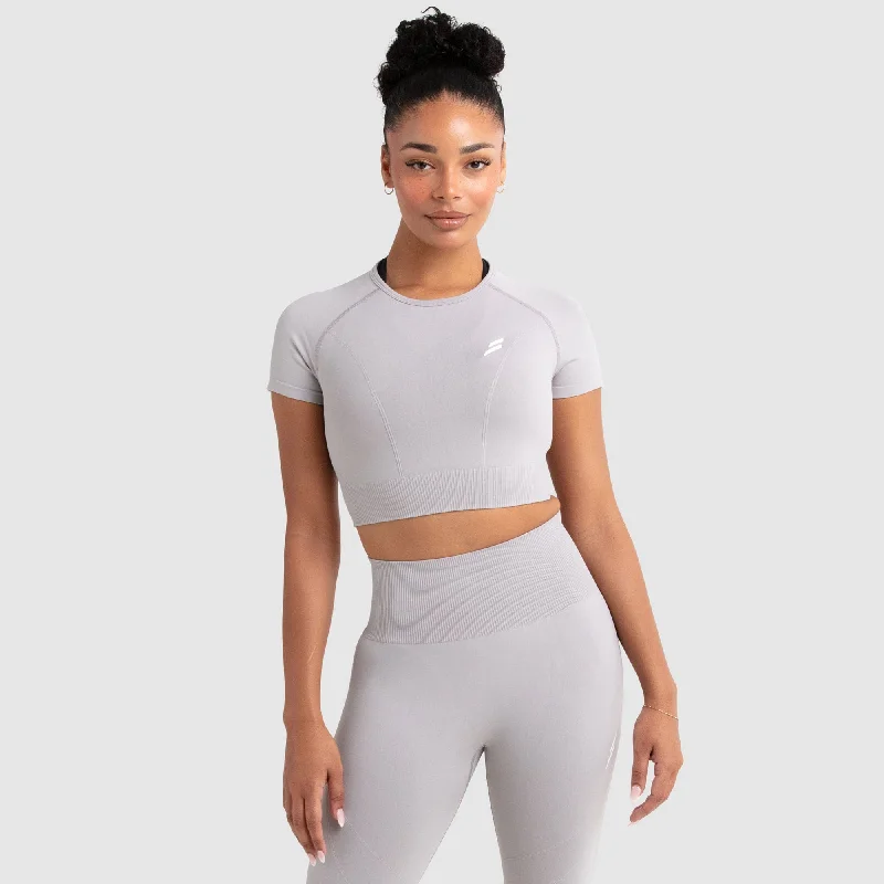 Hyperflex 2 Cropped Tee - Light Grey