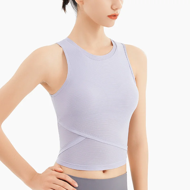 Sleeveless Crop Top with Built-In Bra