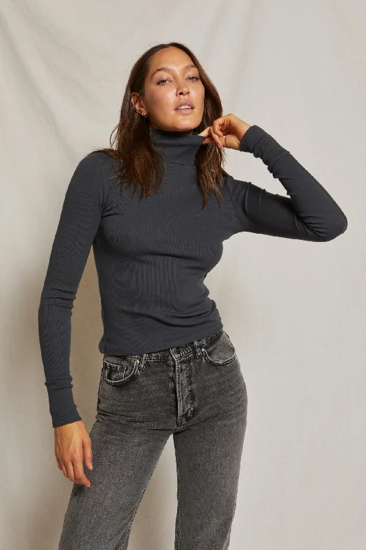 Perfectwhitetee Hayden cotton rib modal high turtleneck